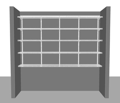 Pantry/ Larder layout 2, 2.44m / 8' wide